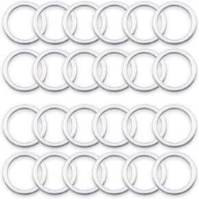 24 PCS Oil Drain Plug Gasket, 14mm OEM Steel Oil Drain Plug Crush Washer Gaskets Compatible with Audi/Volkswagen # N0138157 (Silver)