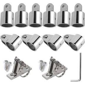 Bimini Top Hardware, Fits 7/8'' or 1'' OD Boat Fittings Heavy Dudy Parts for Canopy 316 Stainless Steel 12 Pieces