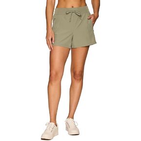 RBX Active Women's Fashion Walking Shorts Quick Drying Workout Shorts with Zipper Pockets & Drawstring Waistband