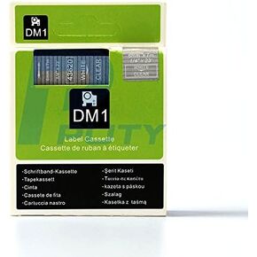 White on Clear Tape Label Compatible for DYMO 43620 D1 6mm 7M 1/4" X 23'