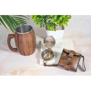 "لذلك يمكنك دائمًا العثور على طريق العودة إلى المنزل" اقتباس منقوش عليه بوصلة | هدايا فريدة للابن، الأب، الحب، الشريك، الزوج، الخطيب. - إكسسوار Steampunk - هدية جميلة مصنوعة يدويًا in Kuwait