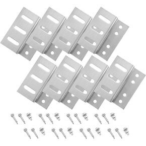 Newpowa Solar Panel Mounting Z Bracket with Nuts and Bolts Supporting for RV, Boat, Wall, Off Grid Roof Installation A Sets of 4 Units Sliver Aluminum