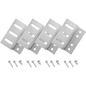 Newpowa Solar Panel Mounting Z Bracket with Nuts and Bolts Supporting for RV, Boat, Wall, Off Grid Roof Installation A Sets of 4 Units Sliver Aluminum