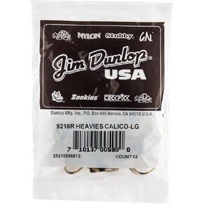 JIM DUNLOP 9216 Heavies Calico Thumbpicks, Large, 12/Bag