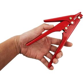 HS-519 Tie Gun Tensioning and Cutting Tool for Plastic Nylon Cable Tie or Fasteners, All Metal Casing, 0.370 Inches Max Tie Width