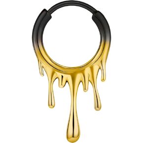 BodyAce 18G Molten Lava Nose Rings Septum Hoops, 316L Stainless Steel Tragus Piercings Earrings, Multi Colors Septum Rings Gothic Body Jewelry