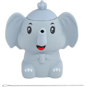 Silicone Sippy Toddler Cup, Elephant Training Cups for Babies with Cleaning Brush, Microwave Safe and Dishwasher, BPA Free, 6oz (Grey)