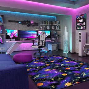 Joy Carpets Fluorescent Space Explorer 12' x 6' Area Rug
