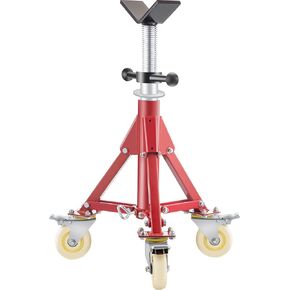 VEVOR Pipe Stand, Pipe Jack Stands with Casters Adjustable Height 28-52 Inch, V Head Pipe Stand 882 LB, Folding Portable Pipe Stands 1/8 to 12 Inch Pipe Supporting, Steel Jack Stand