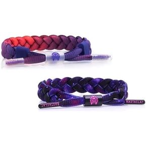 أساور Rastaclat الأصلية المضفرة يدويًا لقطرات غروب الشمس/أساور المجرة القابلة للتعديل لجميع الأعمار (عبوة من قطعتين) رائعة للأزواج in Kuwait