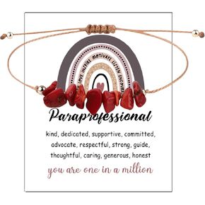 Lywjyb Birdgot Paraprofessional Bracelet Teaching Assistant Gift para Teacher Gift Paraeducator Gift Thank You Gift for Her