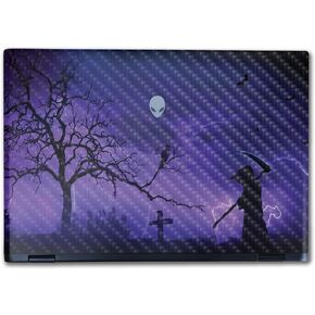 Carbon Fiber Laptop Skin Compatible with Alienware M16 R2 (2024) - Mystic Reaper - Premium 3M Vinyl Protective Wrap Decal Cover - Easy to Apply | Crafted in The USA by MightySkins