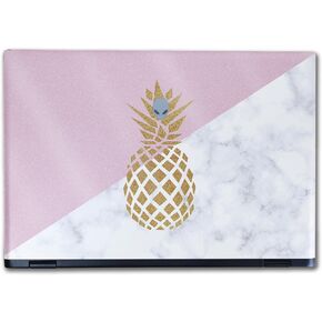 Glossy Glitter Laptop Skin Compatible with Alienware M16 R2 (2024) - Pretty Pineapple - Premium 3M Vinyl Protective Wrap Decal Cover - Easy to Apply | Crafted in The USA by MightySkins