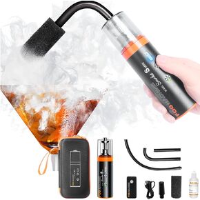 LENSGO Fog Machine With Fluid Included Smoke Machine, Portable Small Fog Machine, Handheld Continuous Professional Fog Machine for Party Smoke Gun for Halloween Photography Gift -Smoke S Mini