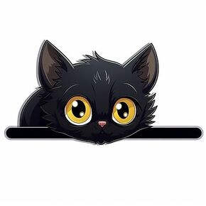 Cute Black Cat Peeking Cat Lover Vinyl Decal Waterproof Sticker For Car bike, SUV, Truck Helmet, Laptop, Water Bottle, Notebook, Window, Bumper Sticker 5-inch (Design 1)