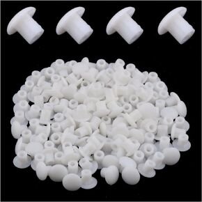 200pcs 5mm Plastic Hole Plugs White 3/16 Inches Screw Caps Covers Flush Type Hole Plugs