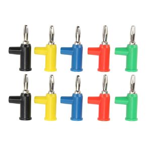 Sonew Banana Plugs 4mm Stackable Solderless Connect Plug Red/ Black/ Yellow/ Blue/ Green Brass Anticorrosion Stackable Banana Plugs
