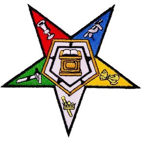 Eastern Star Masonic Patch 4 inch - Embroidered Iron on Patch