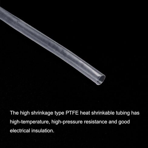 MECCANIXITY PTFE Heat Shrink Tubing 4 to 1 Ratio, Total 16.4ft Clear Insulating Tubing High Temperature Shrinking Tube, Pack of 5 in Saudi Arabia
