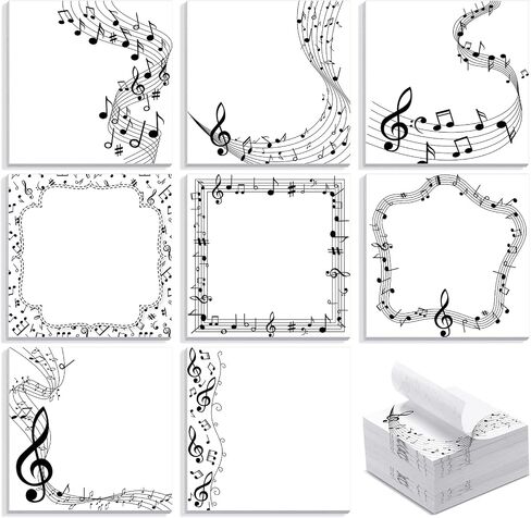 TaoBary 32 Pack 3 x 3 Inch Music Themed Sticky Notes Pads Musical Party Favor Music Teacher Supplies Musical Notes Message Reminder Pads for Office Supplies in Saudi Arabia