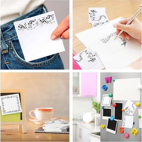 TaoBary 32 Pack 3 x 3 Inch Music Themed Sticky Notes Pads Musical Party Favor Music Teacher Supplies Musical Notes Message Reminder Pads for Office Supplies in Saudi Arabia