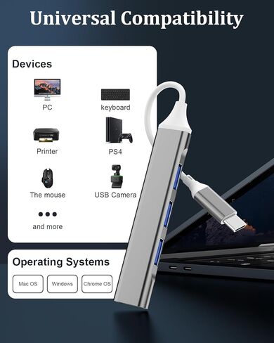 2 Pack USB Hub 3.0,4-Port USB to USB C Adapter, USB 2.0 Hub Ultra-Slim USB C Adapter USB Splitter,USB C Dock USB Extender for Laptop,iMac Pro,MacBook Air,Mac,USB to USB C,USB C to USB in Saudi Arabia