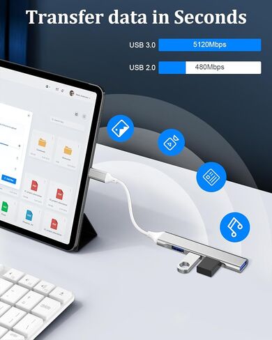 2 Pack USB Hub 3.0,4-Port USB to USB C Adapter, USB 2.0 Hub Ultra-Slim USB C Adapter USB Splitter,USB C Dock USB Extender for Laptop,iMac Pro,MacBook Air,Mac,USB to USB C,USB C to USB in Saudi Arabia