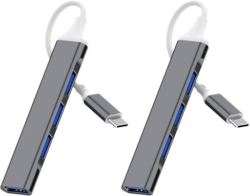 2 Pack USB Hub 3.0,4-Port USB to USB C Adapter, USB 2.0 Hub Ultra-Slim USB C Adapter USB Splitter,USB C Dock USB Extender for Laptop,iMac Pro,MacBook Air,Mac,USB to USB C,USB C to USB in Saudi Arabia