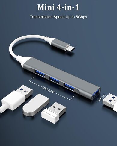 2 Pack USB Hub 3.0,4-Port USB to USB C Adapter, USB 2.0 Hub Ultra-Slim USB C Adapter USB Splitter,USB C Dock USB Extender for Laptop,iMac Pro,MacBook Air,Mac,USB to USB C,USB C to USB in Saudi Arabia