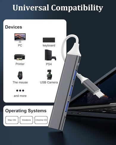 2 Pack USB Hub 3.0,4-Port USB to USB C Adapter, USB 2.0 Hub Ultra-Slim USB C Adapter USB Splitter,USB C Dock USB Extender for Laptop,iMac Pro,MacBook Air,Mac,USB to USB C,USB C to USB in Saudi Arabia