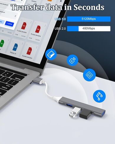 2 Pack USB Hub 3.0,4-Port USB to USB C Adapter, USB 2.0 Hub Ultra-Slim USB C Adapter USB Splitter,USB C Dock USB Extender for Laptop,iMac Pro,MacBook Air,Mac,USB to USB C,USB C to USB in Saudi Arabia