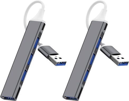 2 Pack USB Hub 3.0,4-Port USB to USB C Adapter, USB 2.0 Hub Ultra-Slim USB C Adapter USB Splitter,USB C Dock USB Extender for Laptop,iMac Pro,MacBook Air,Mac,USB to USB C,USB C to USB in Saudi Arabia