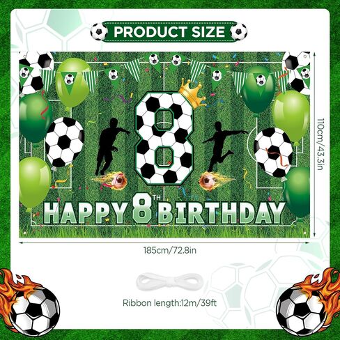 Soccer 10th Birthday Party Decorations Soccer Happy 10th Birthday Banner for Boys Teens Large Sport Themed Birthday Banner for Soccer Football 10th Birthday Anniversary Party Supplies in Saudi Arabia