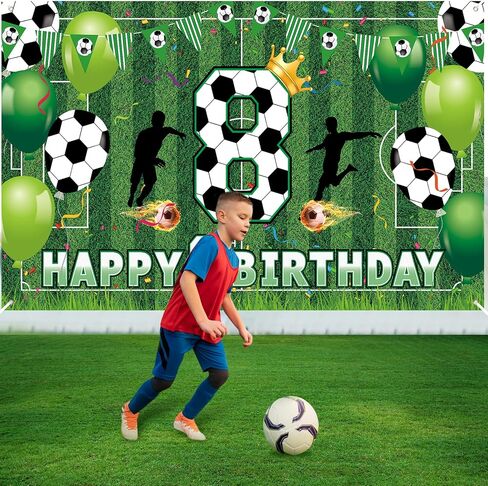Soccer 10th Birthday Party Decorations Soccer Happy 10th Birthday Banner for Boys Teens Large Sport Themed Birthday Banner for Soccer Football 10th Birthday Anniversary Party Supplies in Saudi Arabia
