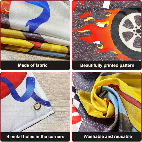 Racing Cars Happy Birthday Decorations Backdrop Banner, Race Car Fast Birthday Party Decorations Photo Background Backdrop for Birthday Party Supplies Boys Children Men Celebration, 63 x 39.4Inch in Saudi Arabia