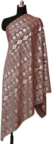 Oversized 1920s Vintage Assuit Women's Shawl and Wraps Gorgeous Positioning Pearl Chiffon Scarf Flapper Cover Up (Black silver) in Saudi Arabia
