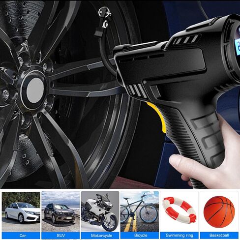 منفاخ لإطارات السيارة ضاغط هواء محمول مضخة لإطارات السيارات عجلة دراجة دراجة الكرة موتو 12 فولت كهربائية صغيرة قوية سريعة تضخيم in Kuwait