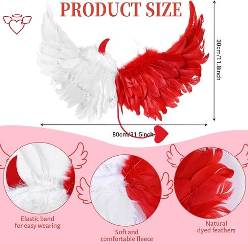 6 PCS Devil and Angel Dual Costume for Women Girls Half Angel Half Devil Costume for Halloween Party Dress Up in Saudi Arabia