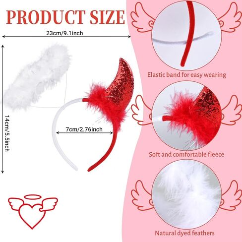 6 PCS Devil and Angel Dual Costume for Women Girls Half Angel Half Devil Costume for Halloween Party Dress Up in Saudi Arabia