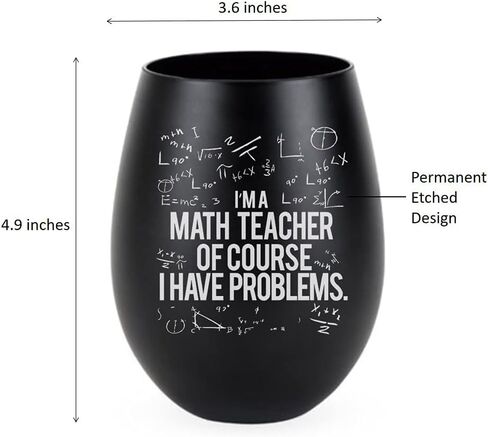 Mothers Day Gifts for Math Teacher, Math Teacher Funny Wine Glass Gift Set, Math Teacher Must Haves in Kuwait