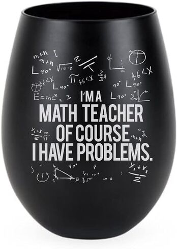 Mothers Day Gifts for Math Teacher, Math Teacher Funny Wine Glass Gift Set, Math Teacher Must Haves in Kuwait