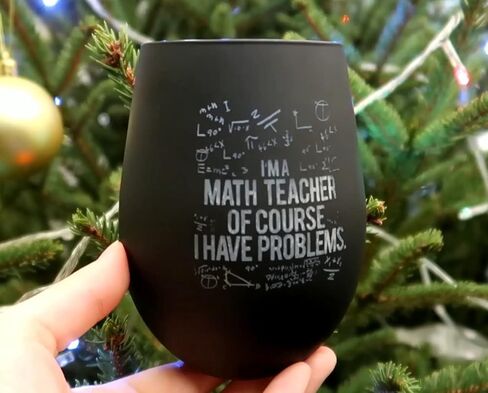 Mothers Day Gifts for Math Teacher, Math Teacher Funny Wine Glass Gift Set, Math Teacher Must Haves in Kuwait