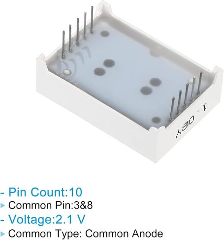 أنبوب رقمي بشاشة LED من PATIKIL، 5 قطع أنود مشترك 7 شرائح 10 دبوس 1 بت 2.1 فولت 1 بوصة وحدة عرض LED لارتفاع الأرقام للوحة القيادة الإلكترونية، أصفر in Saudi Arabia