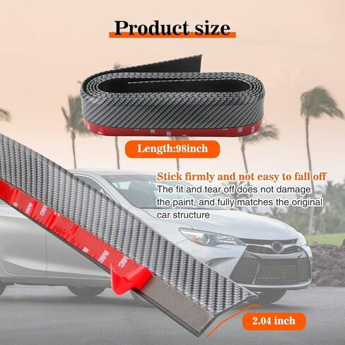 Pack-1 Car Front Bumper Lip Splitter Spoiler, Universal Vehicle Exterior Red Rubber Protector Compatible with Car Trucks SUV, Car Rear Strip Spoiler Car Decoration Accessories in Kuwait