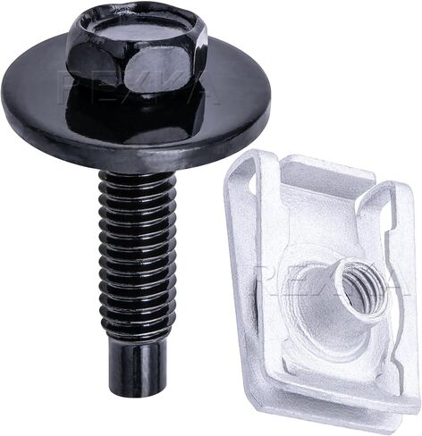 Rexka 20 Sets M6-1.0 Metric Extruded U-Type Nuts Body Bolts Chrysler 6105242AA for Dodge Jeep Ram GM Ford - Fender Liner Bumper Radiator Support Splash Shield Battery Tray Body- Multipurpose in Saudi Arabia