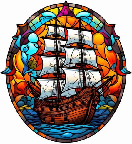Pirate Ship Adventure Enthusiast Sticker For Guitar, Skateboard, Water Bottles, Laptop, Waterproof Vinyl Decal Sticker 5 inch (Design 1) in Saudi Arabia