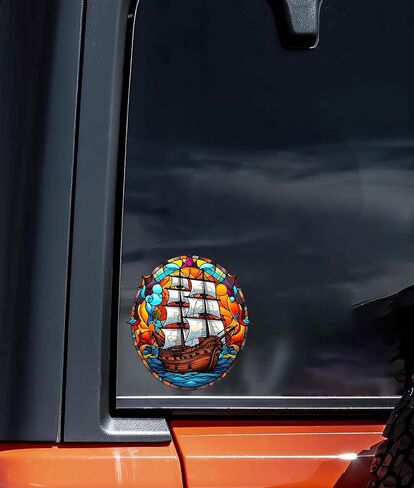 Pirate Ship Adventure Enthusiast Sticker For Guitar, Skateboard, Water Bottles, Laptop, Waterproof Vinyl Decal Sticker 5 inch (Design 1) in Saudi Arabia