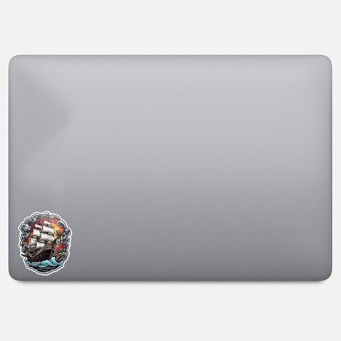 Pirate Ship Adventure Enthusiast Sticker For Guitar, Skateboard, Water Bottles, Laptop, Waterproof Vinyl Decal Sticker 5 inch (Design 1) in Saudi Arabia