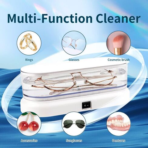 منظف ​​المجوهرات بالموجات فوق الصوتية، آلة تنظيف المجوهرات بالموجات فوق الصوتية 47 كيلو هرتز، آلة تنظيف المجوهرات الصوتية المحمولة للنظارات وحزام الساعة والخاتم والأقراط والقلائد والفضة وشفرات الحلاقة وأطقم الأسنان والأقواس in Kuwait