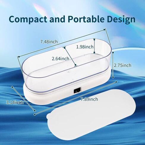 منظف ​​المجوهرات بالموجات فوق الصوتية، آلة تنظيف المجوهرات بالموجات فوق الصوتية 47 كيلو هرتز، آلة تنظيف المجوهرات الصوتية المحمولة للنظارات وحزام الساعة والخاتم والأقراط والقلائد والفضة وشفرات الحلاقة وأطقم الأسنان والأقواس in Kuwait